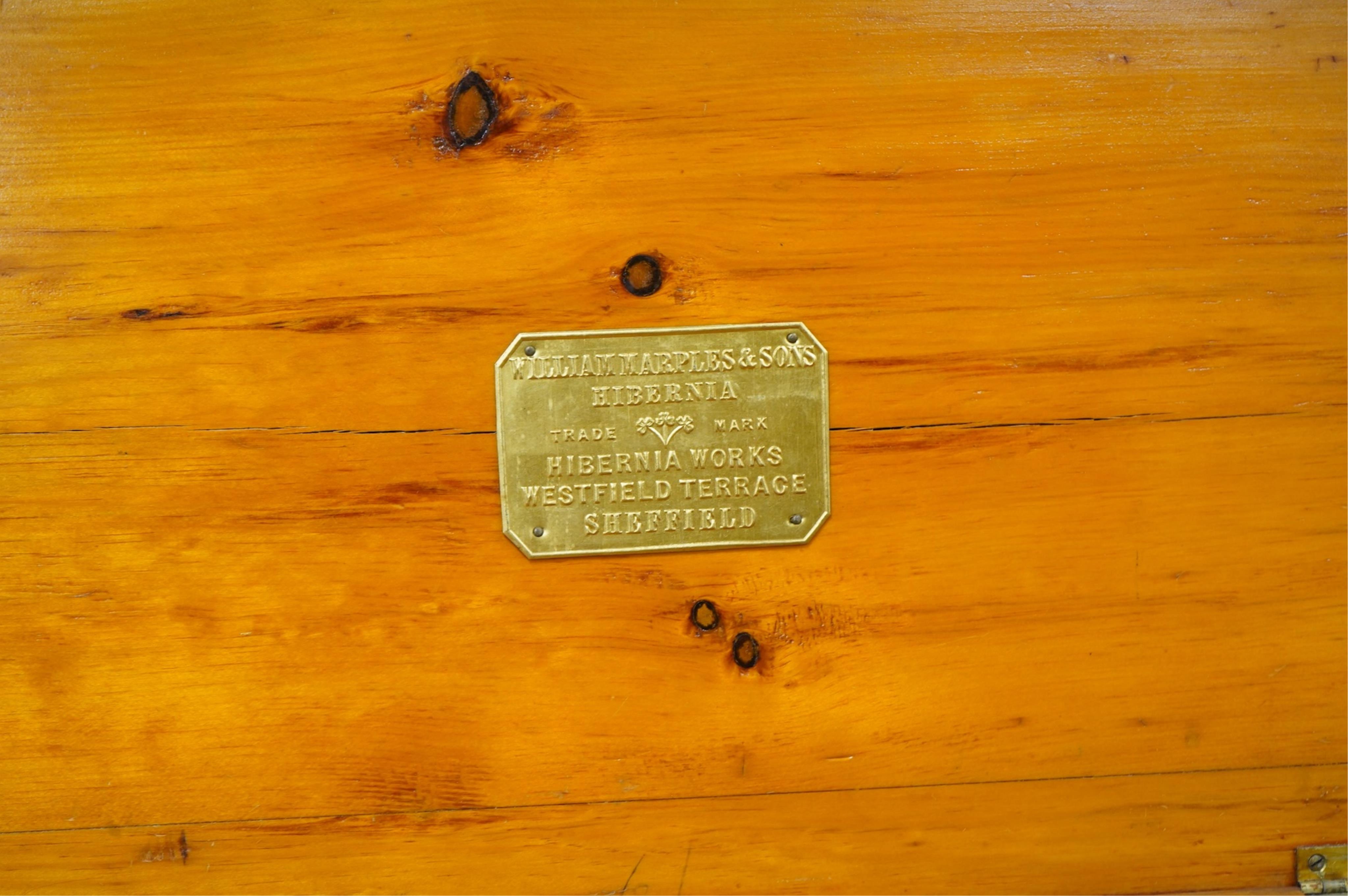An 18-piece Marples wood carving chisel set, contained within the original fitted pine case with original Marples label to the inside of the lid
